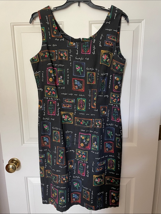 Betsy Lauren Dresses & Skirts - Sleeveless Black Floral Print Sheath Dress